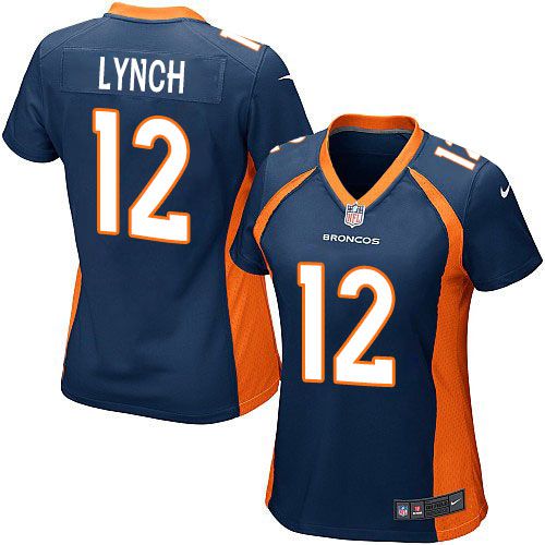 Nike Broncos #12 Paxton Lynch Blue Alternate Women's Stitched NFL New Elite Jersey